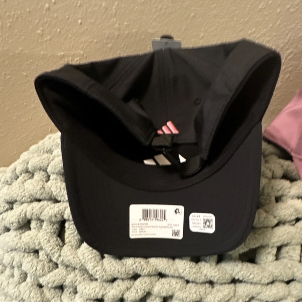adidas Black Baseball Cap with Pink Logo Accent - Picture 3 of 3